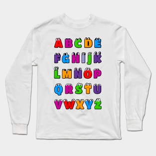 Kawaii Alphabet Letters ABC Long Sleeve T-Shirt